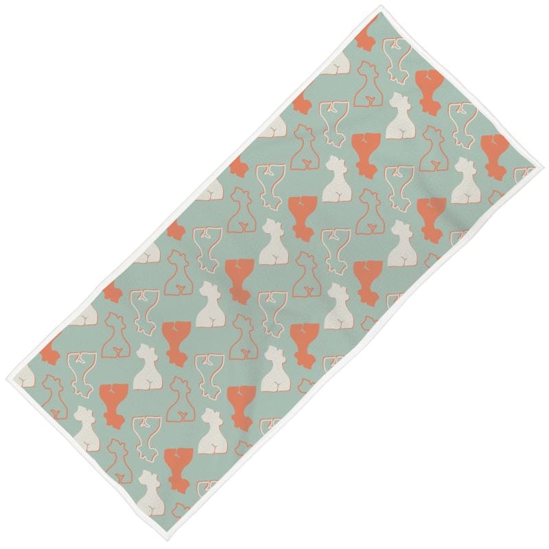 Fem Body Print Towel Mint & Orange