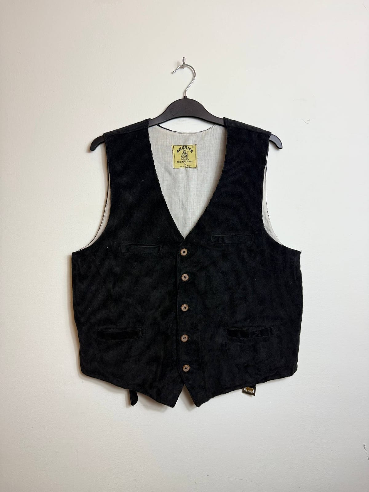 Vintage corduroy vest “America”, made in Italy