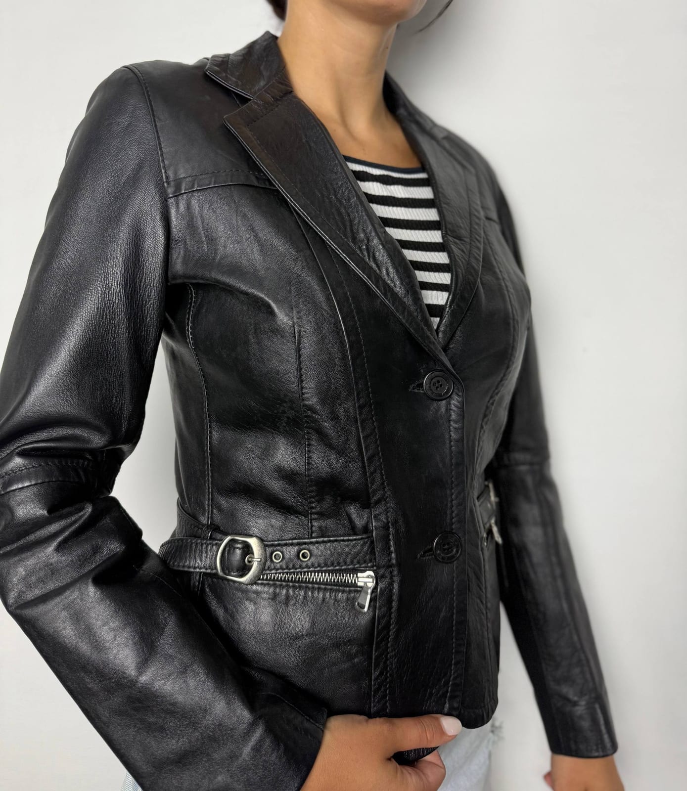 Mexes Leather Blazer, Slim Fit