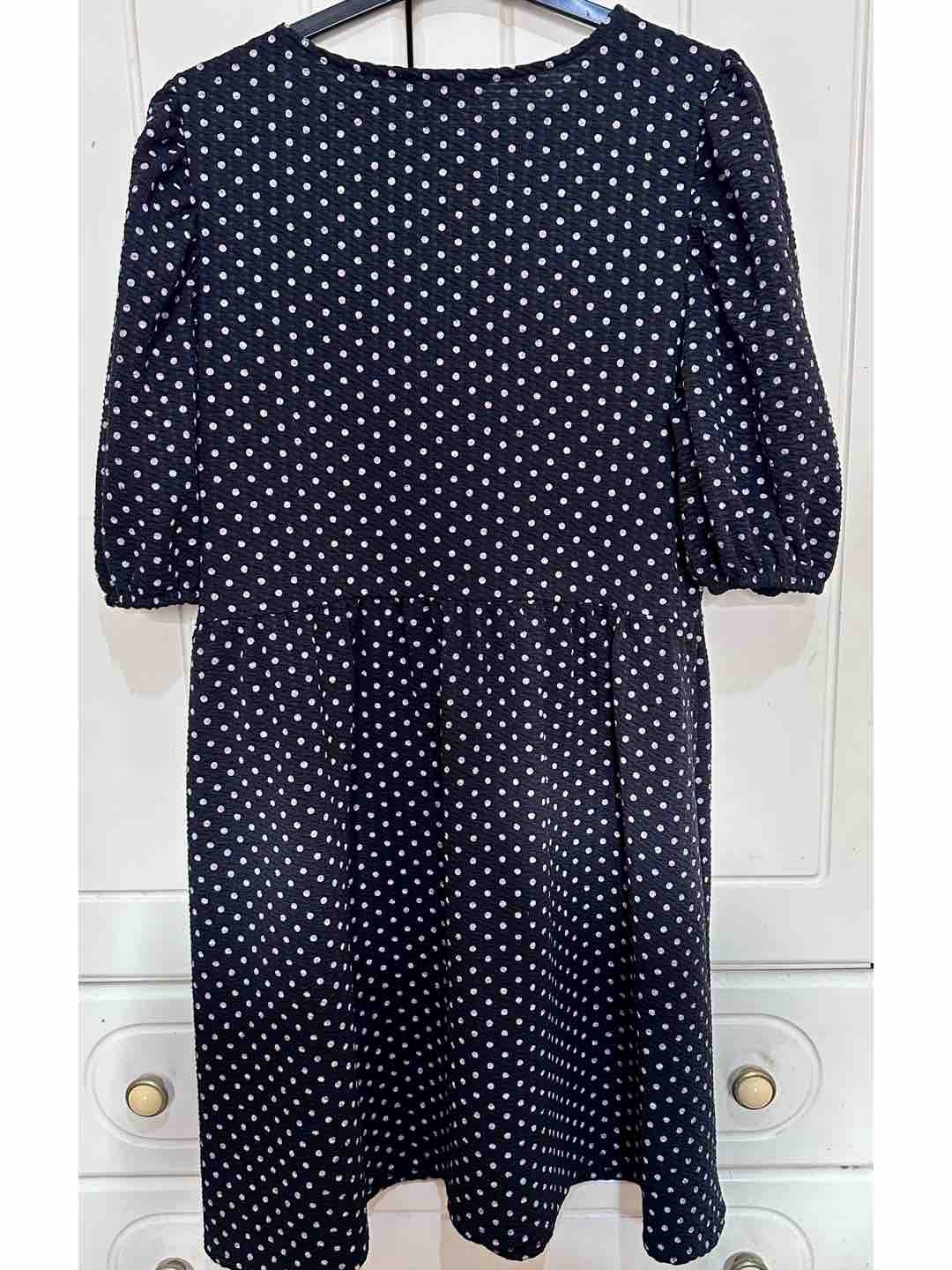 Topshop black and white polka dot summer dress 