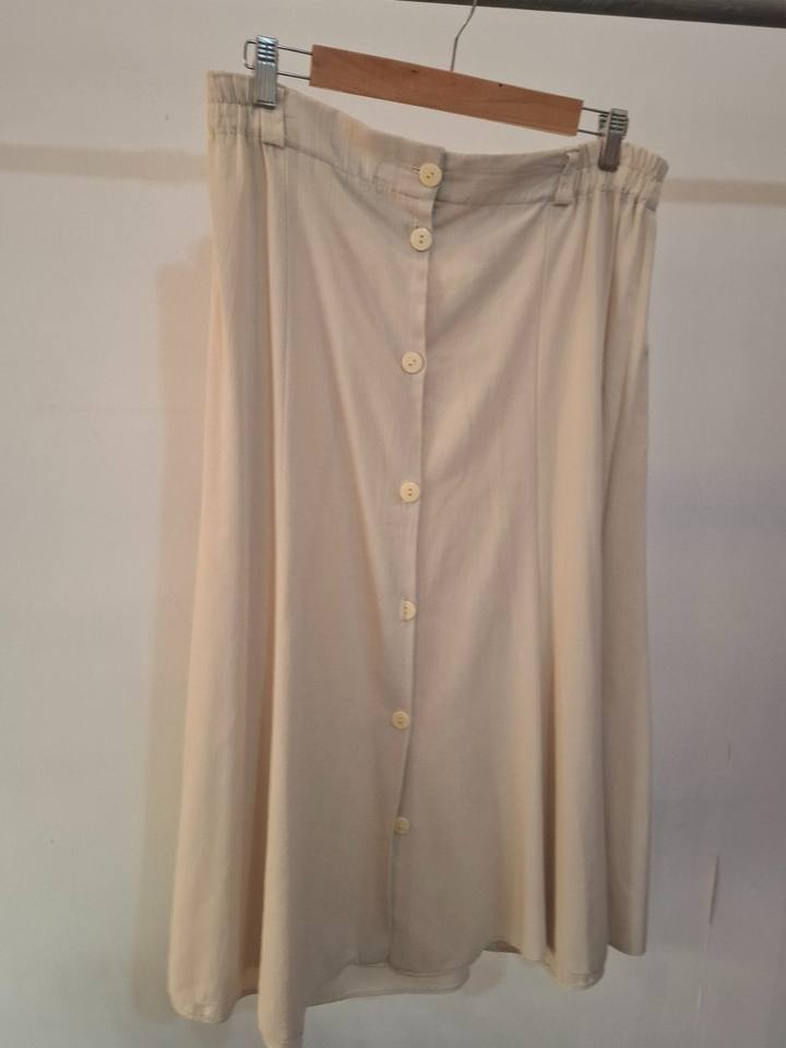 Creme Button Up Skirt