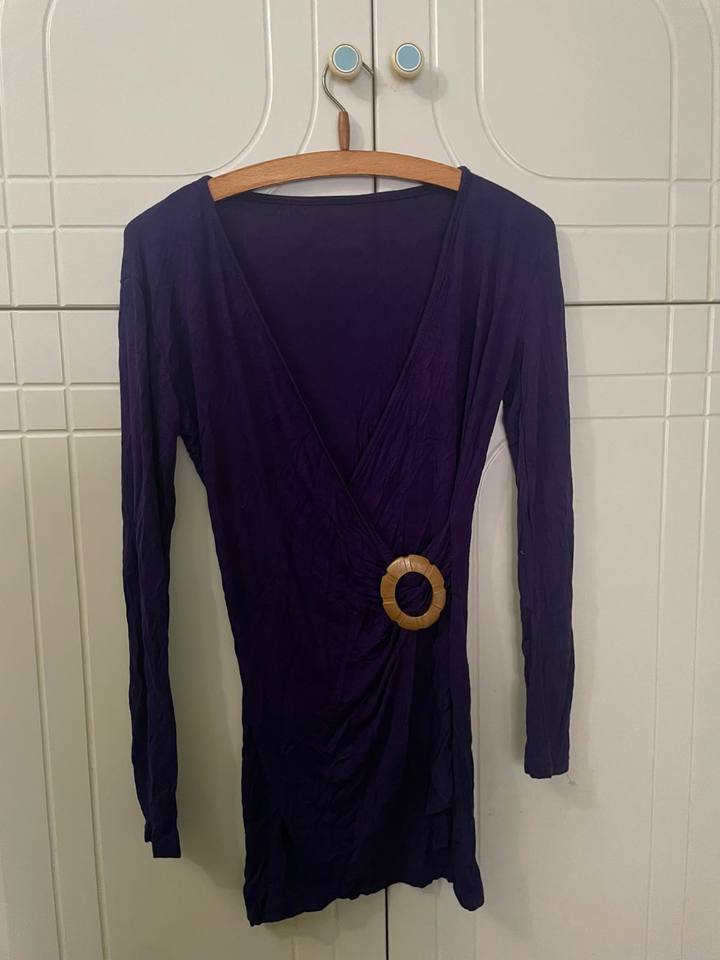 Long sleeve purple dress