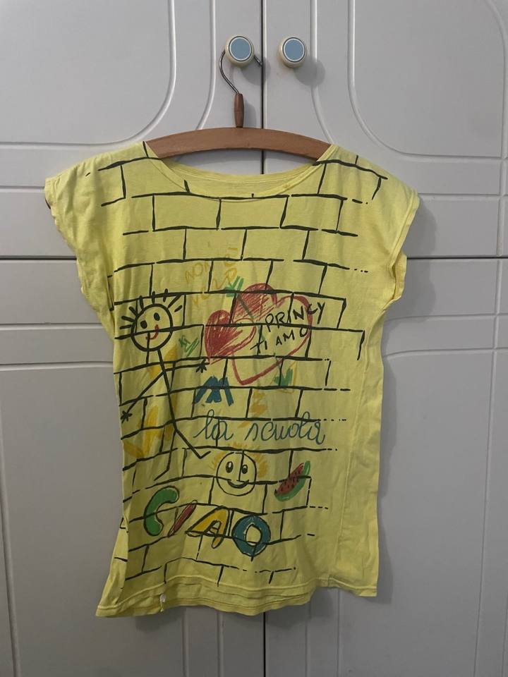 Yellow pencil drawing t-shirt