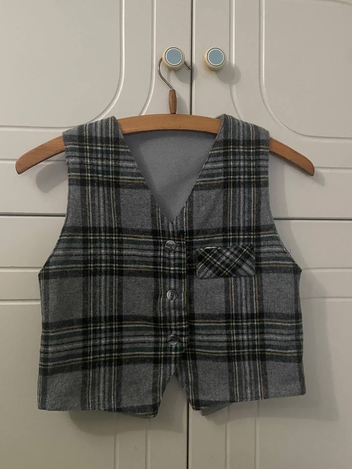 Grey plaid vest